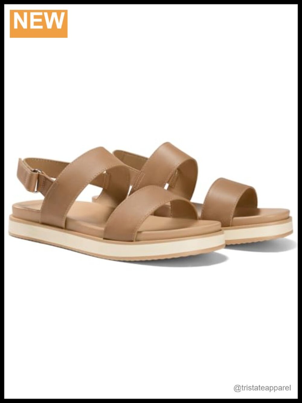 Arch Support Adjustable Strap Faux Leather Platform Flat Sandals